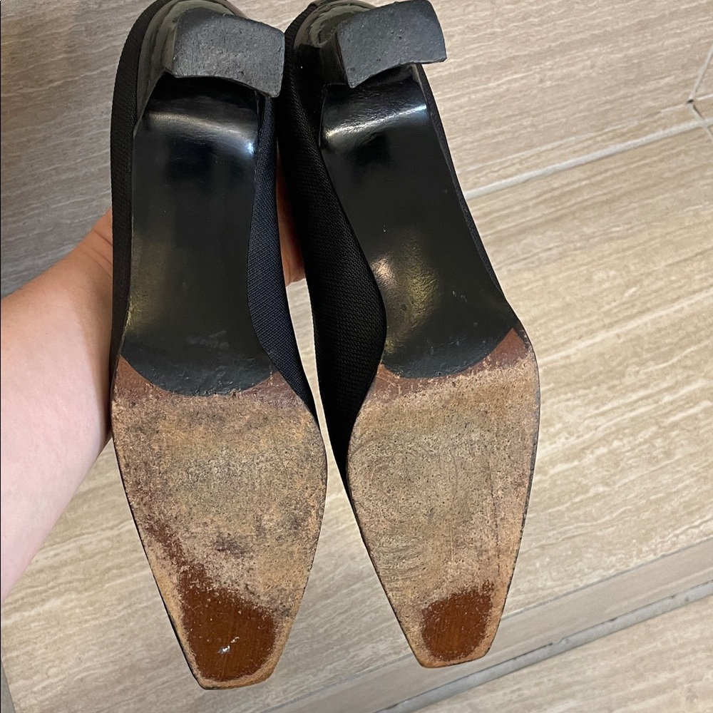 Stuart Weitzman Sz 10 AAAA Vintage Black Square-Toe Classic Pumps - Picture 11 of 15